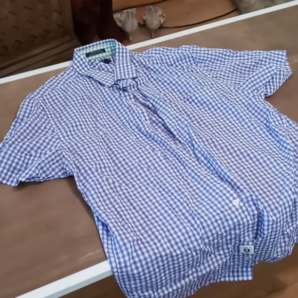Purple and white check XL shirt by Lincs - Picture 1 of 3